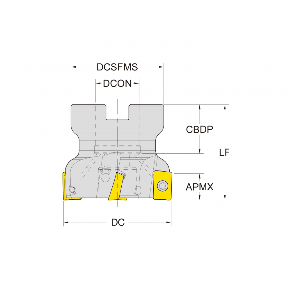 Корпус фрезы со сменными пластинами NC-AP16-D040-A16-Z04-H
