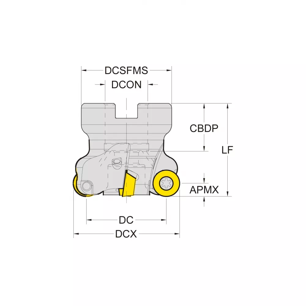 Корпус фрезы со сменными пластинами NC-RP1204M-D063-A22-Z05-H