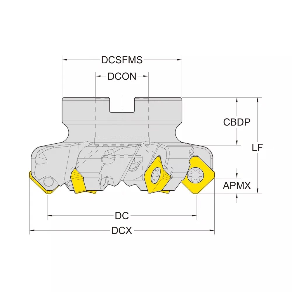 Корпус фрезы со сменными пластинами NC-SE12-D063-A22-Z05-H