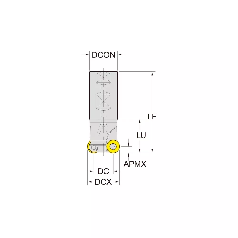Корпус фрезы со сменными пластинами NC-RP1204M-D32-W32-L150-Z03-H