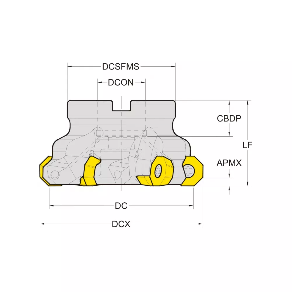 Корпус фрезы со сменными пластинами NC-OD0605-D100-A32-Z07-H