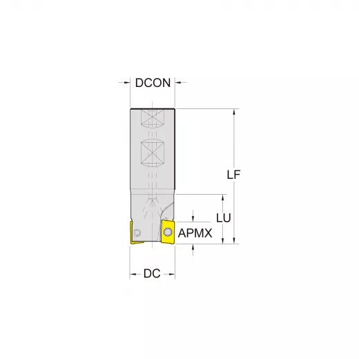 Корпус фрезы со сменными пластинами NC-AP10-D12-W16-L100-Z01-H